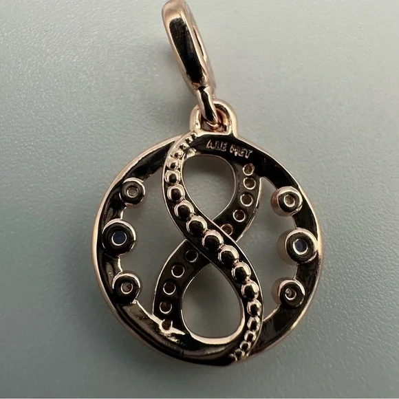 Pandora ME Infinity Charm Rose Gold-Plated CZ Blue & Clear NWT - Picture 6 of 6